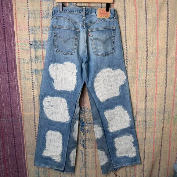 Custom wide leg baggy flared jeans size 36 x 36 - Picture 2 of 7